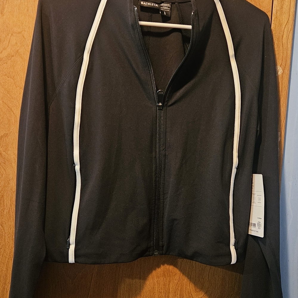 Athleta Black Zip-Front Performance Jacket